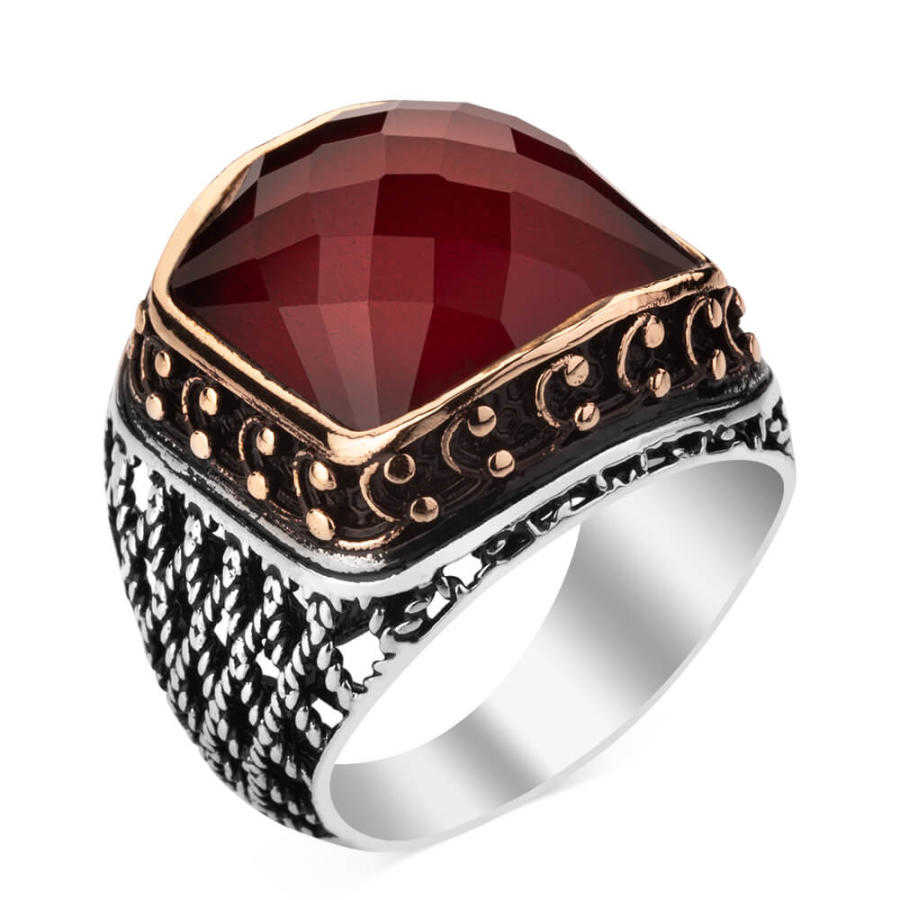 Red Zircon Stone ring-2