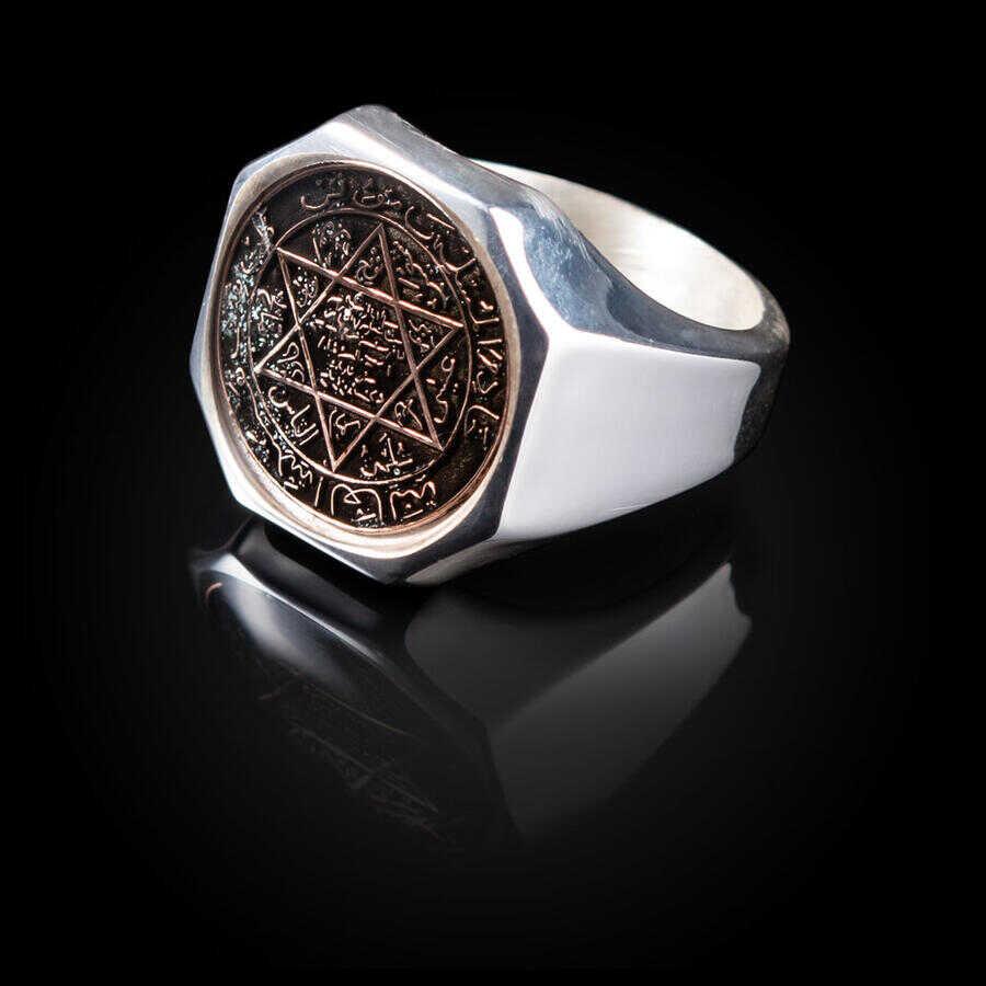 Sultans Solomon Ring Vintage Star of David Ring Gifts For Him Handcarved Silver Men Jewelery Solid 925 Sterling Silver
