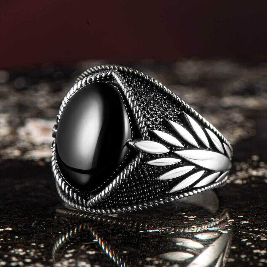 Adorable Ring Metaphysical Big Gemstone Ring Exclusive Ring Beautiful Ring Signet Ring Pure 925 Sterling Silver Ring Natural Black Onyx Men's Ring Silver Oxidized Ring Eagle Bird Claws Ring 