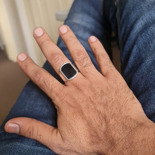 Black Onyx Gemstone 925 Sterling Silver Mens Ring photo review